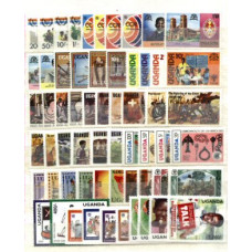 UGANDA, BONITO CONJUNTO DE 18 SÉRIES COMPLETAS NOVAS, TOTAL 60 SELOS, MNH